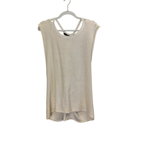 Ksubi Cream Braided Backless Tank Top Relaxed Fit Sz L - Picture 1 of 7